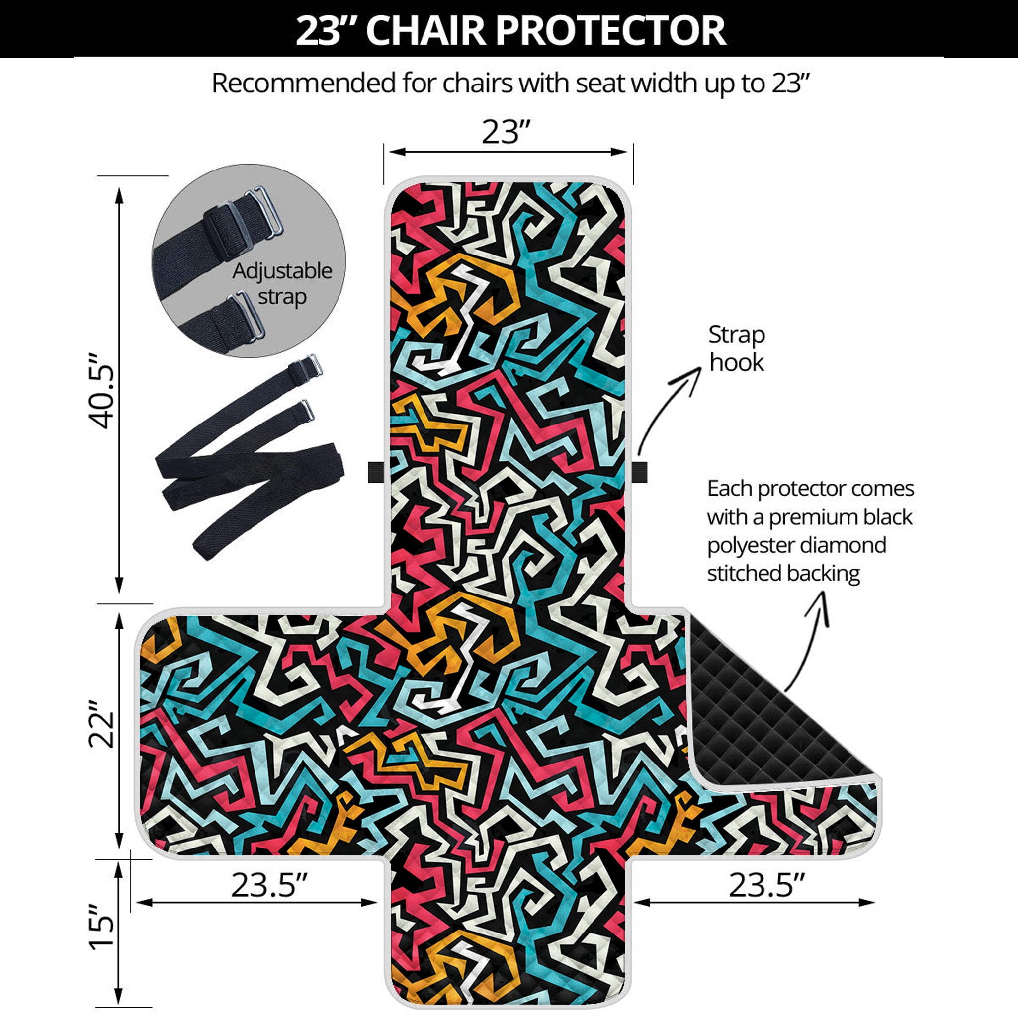 Abstract Funky Pattern Print Armchair Protector