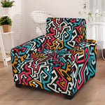 Abstract Funky Pattern Print Armchair Slipcover