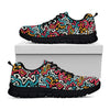 Abstract Funky Pattern Print Black Sneakers