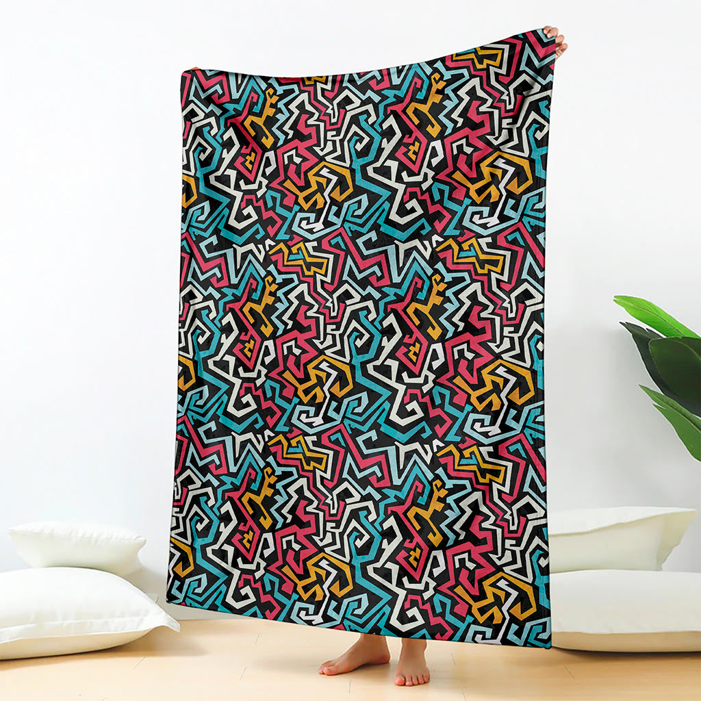 Abstract Funky Pattern Print Blanket