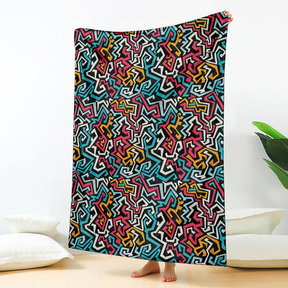 Abstract Funky Pattern Print Blanket