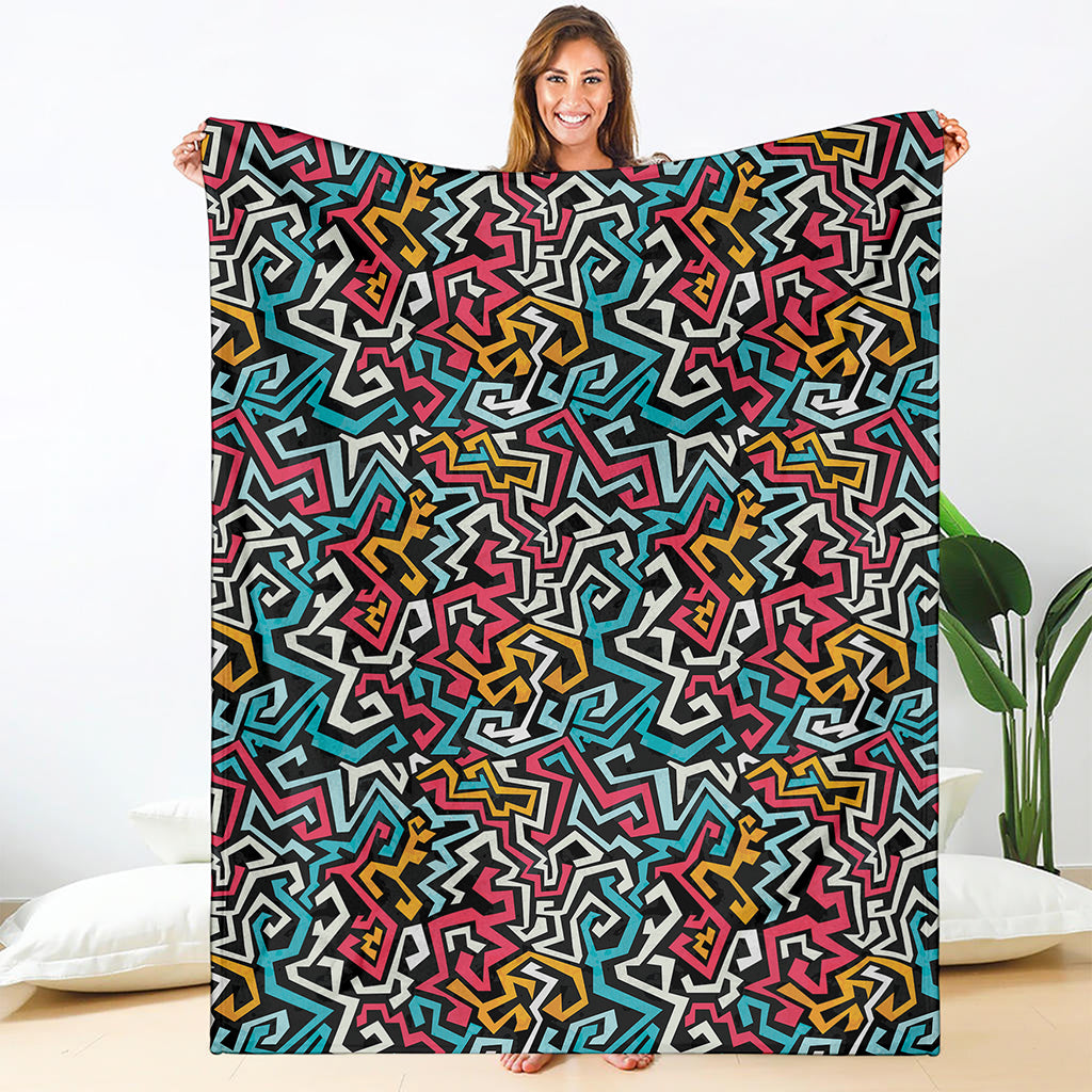 Abstract Funky Pattern Print Blanket