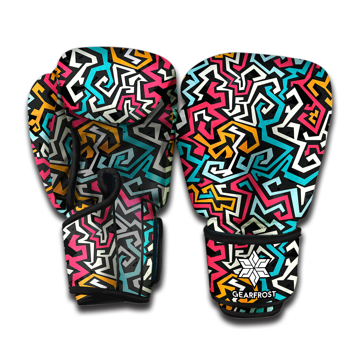 Abstract Funky Pattern Print Boxing Gloves