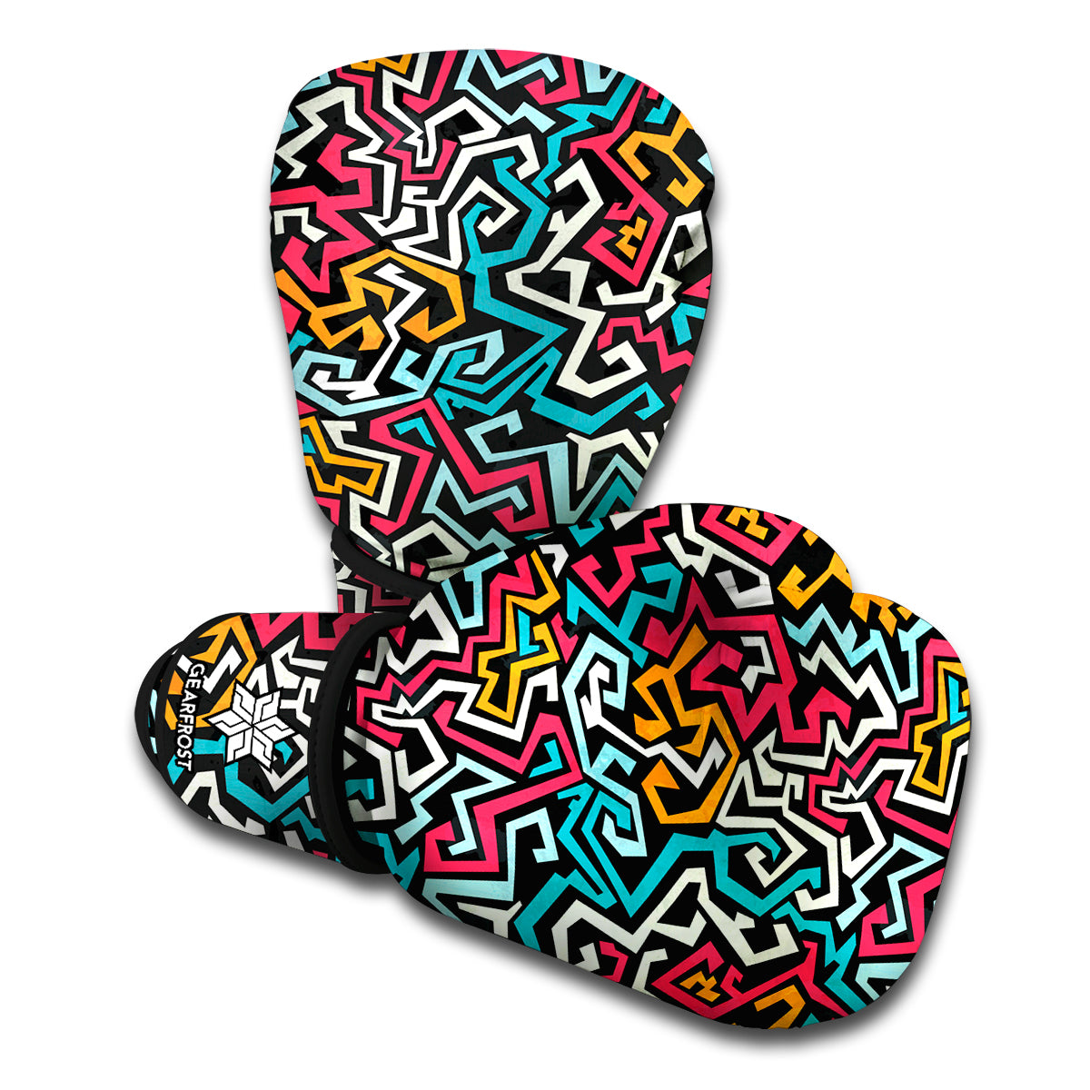 Abstract Funky Pattern Print Boxing Gloves