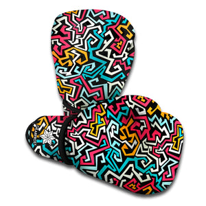 Abstract Funky Pattern Print Boxing Gloves