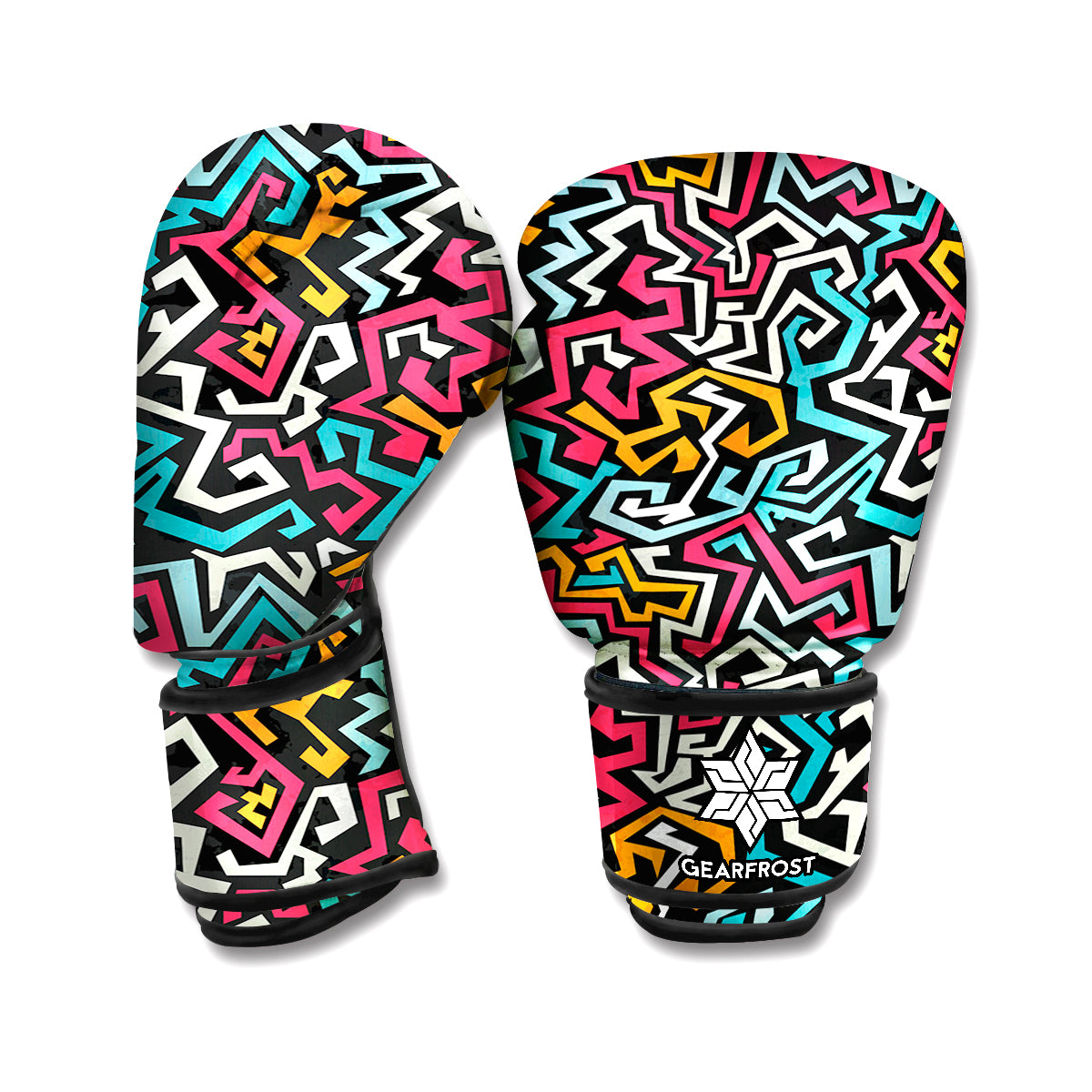 Abstract Funky Pattern Print Boxing Gloves