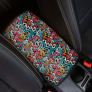 Abstract Funky Pattern Print Car Center Console Cover