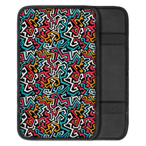 Abstract Funky Pattern Print Car Center Console Cover