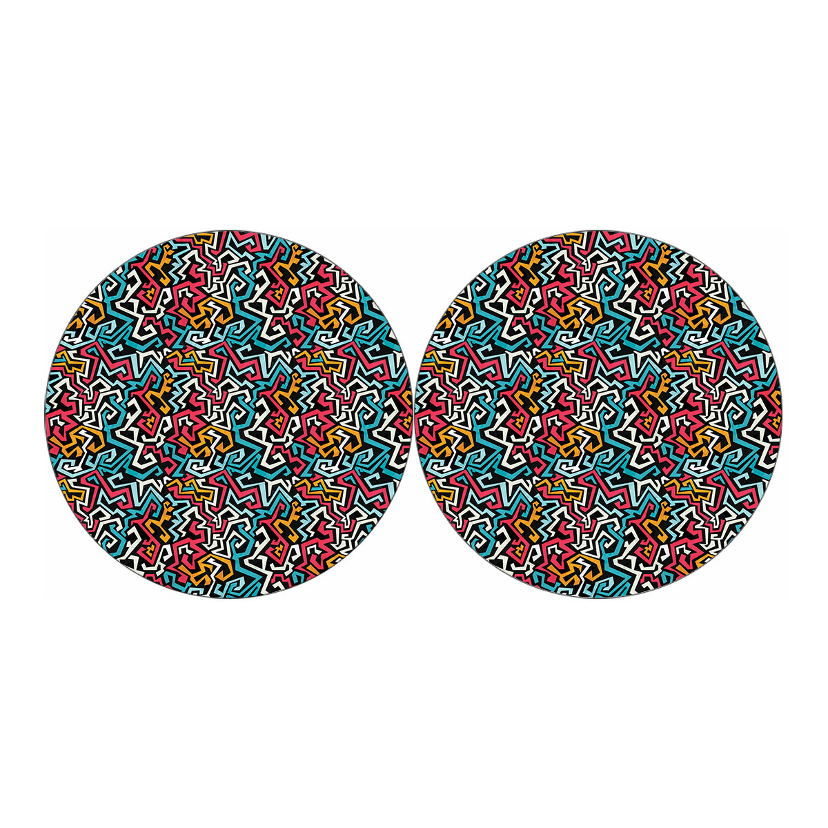 Abstract Funky Pattern Print Car Coasters