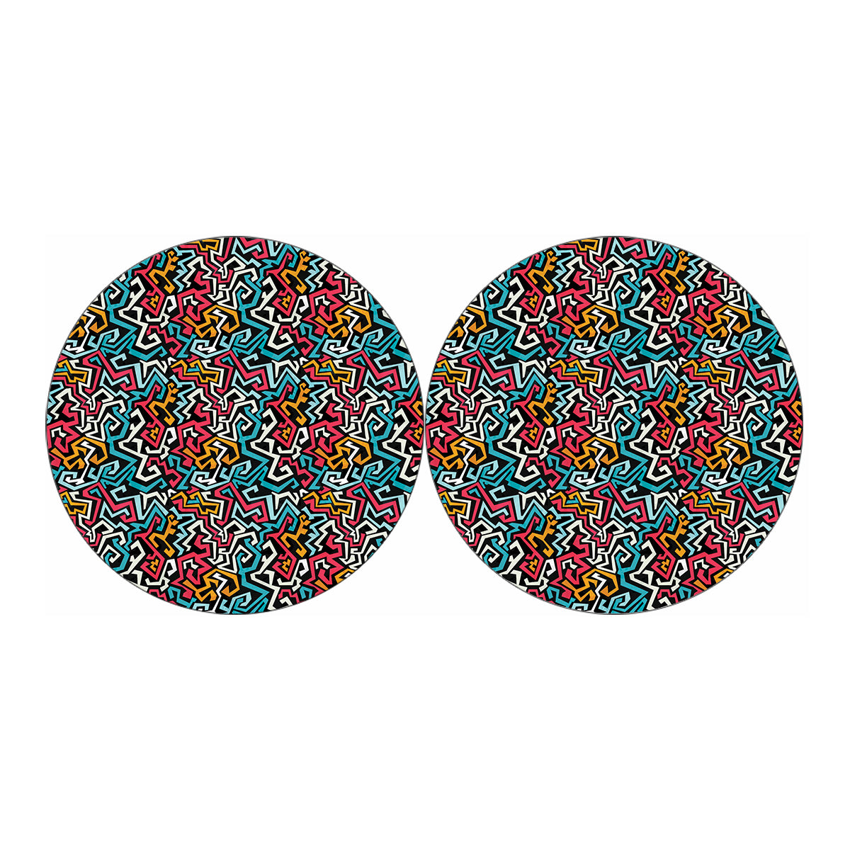 Abstract Funky Pattern Print Car Coasters