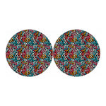 Abstract Funky Pattern Print Car Coasters