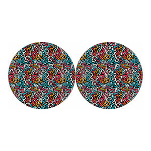 Abstract Funky Pattern Print Car Coasters