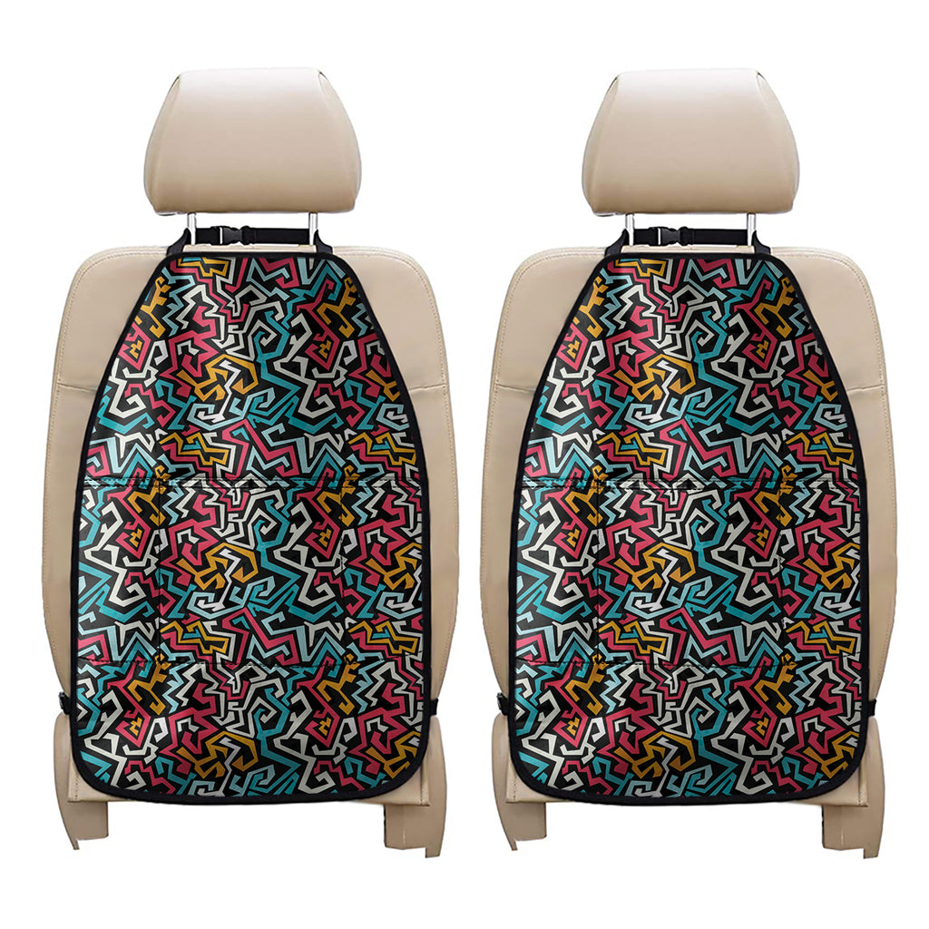 Abstract Funky Pattern Print Car Seat Organizers