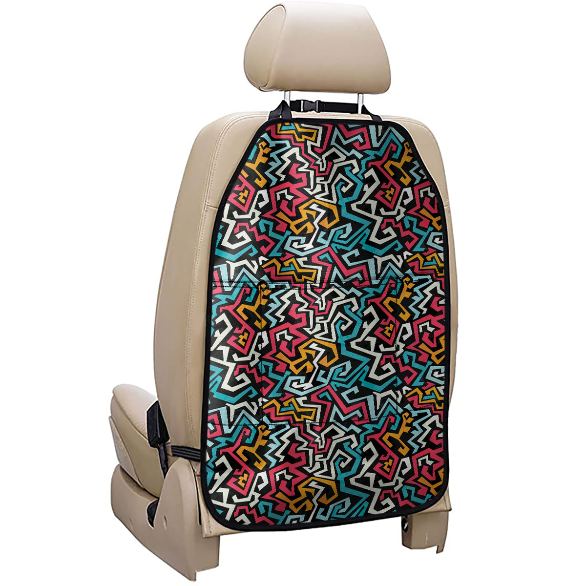 Abstract Funky Pattern Print Car Seat Organizers