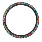 Abstract Funky Pattern Print Car Steering Wheel Cover
