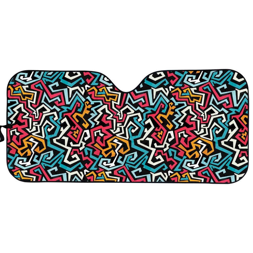 Abstract Funky Pattern Print Car Sun Shade