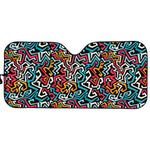 Abstract Funky Pattern Print Car Sun Shade