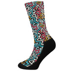 Abstract Funky Pattern Print Crew Socks