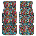 Abstract Funky Pattern Print Front and Back Car Floor Mats