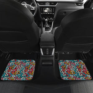 Abstract Funky Pattern Print Front and Back Car Floor Mats