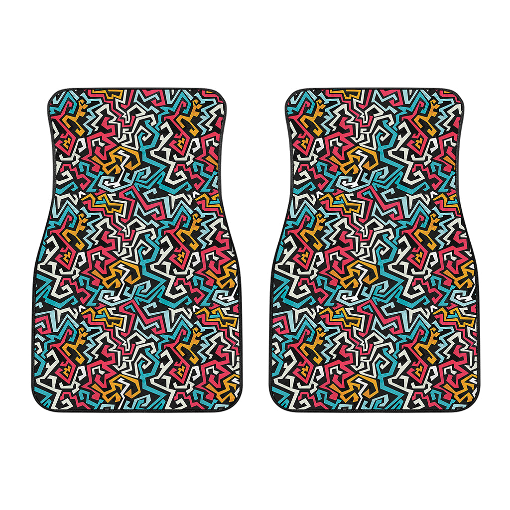 Abstract Funky Pattern Print Front Car Floor Mats