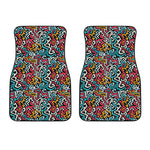 Abstract Funky Pattern Print Front Car Floor Mats