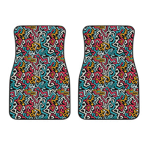 Abstract Funky Pattern Print Front Car Floor Mats