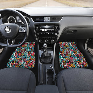 Abstract Funky Pattern Print Front Car Floor Mats