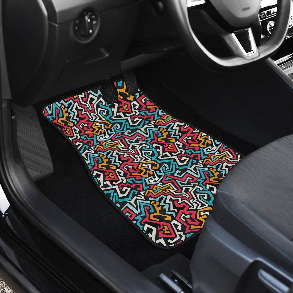 Abstract Funky Pattern Print Front Car Floor Mats