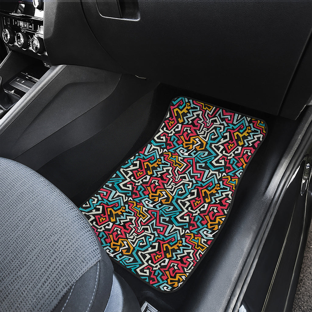 Abstract Funky Pattern Print Front Car Floor Mats