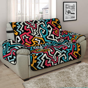 Abstract Funky Pattern Print Half Sofa Protector