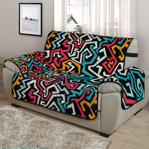 Abstract Funky Pattern Print Half Sofa Protector