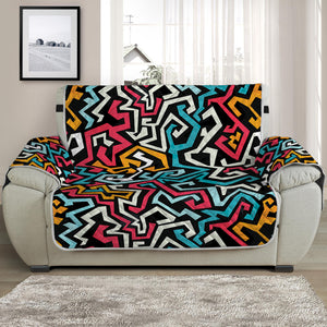 Abstract Funky Pattern Print Half Sofa Protector