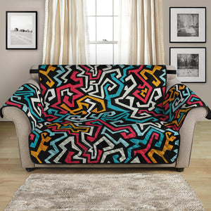 Abstract Funky Pattern Print Loveseat Protector