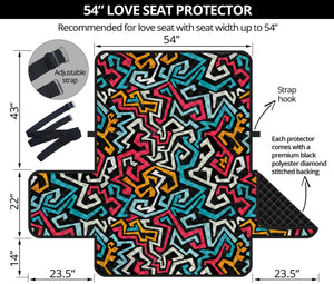 Abstract Funky Pattern Print Loveseat Protector