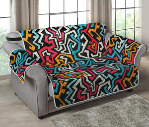 Abstract Funky Pattern Print Loveseat Protector