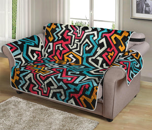 Abstract Funky Pattern Print Loveseat Protector