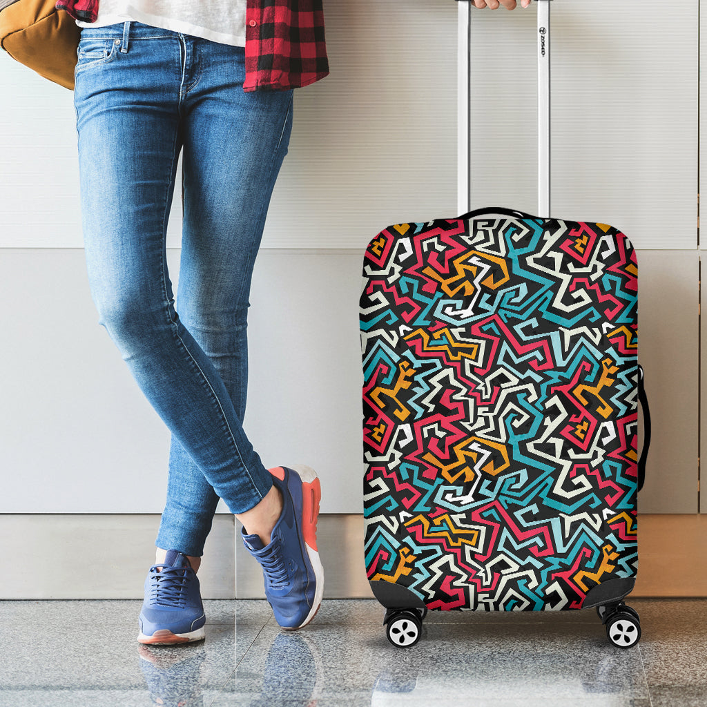 Abstract Funky Pattern Print Luggage Cover