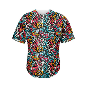 Abstract Funky Pattern Print Men's Baseball Jersey