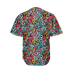 Abstract Funky Pattern Print Men's Baseball Jersey