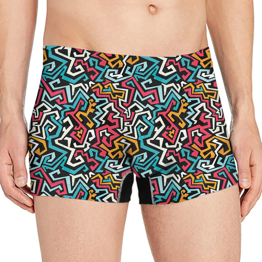 Abstract Funky Pattern Print Men's Boxer Briefs