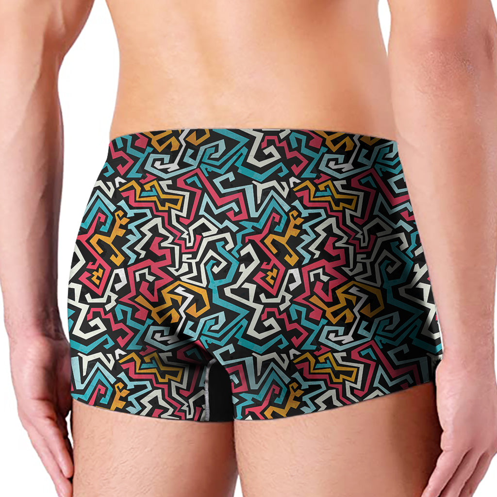 Abstract Funky Pattern Print Men's Boxer Briefs