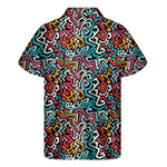 Abstract Funky Pattern Print Men's Short Sleeve Shirt