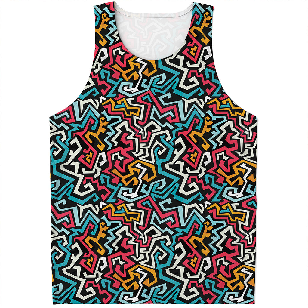 Abstract Funky Pattern Print Men's Tank Top