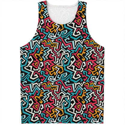 Abstract Funky Pattern Print Men's Tank Top