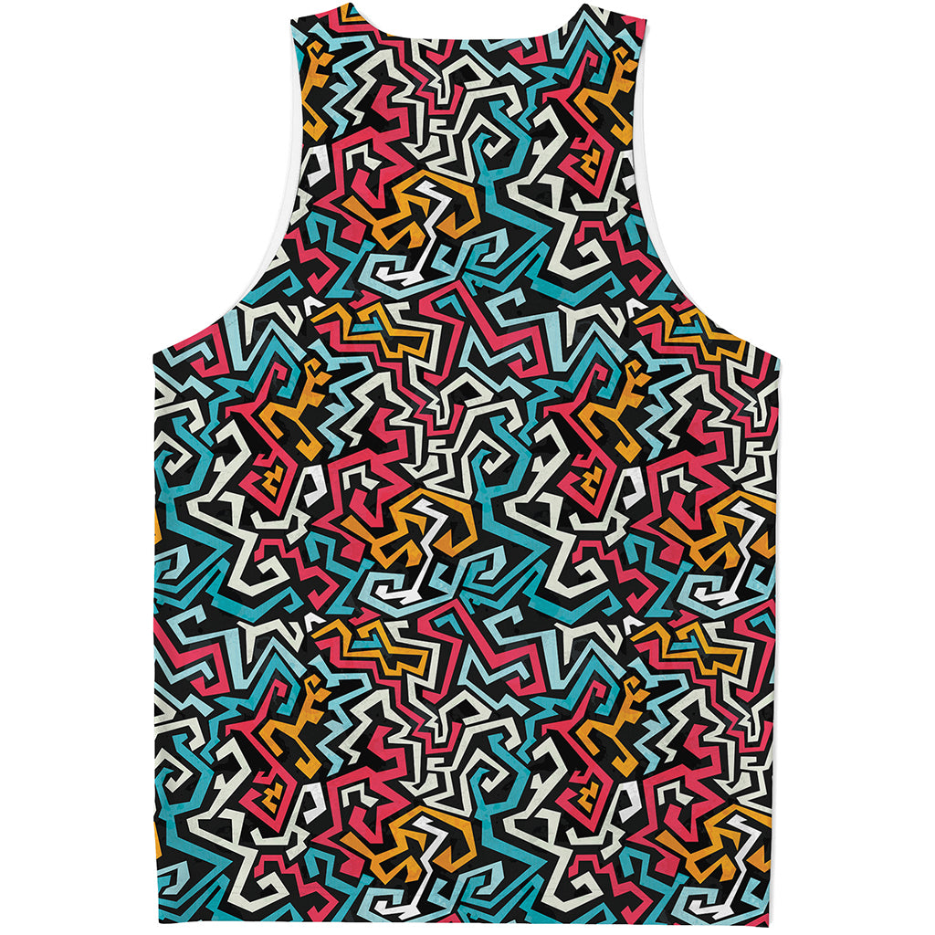 Abstract Funky Pattern Print Men's Tank Top