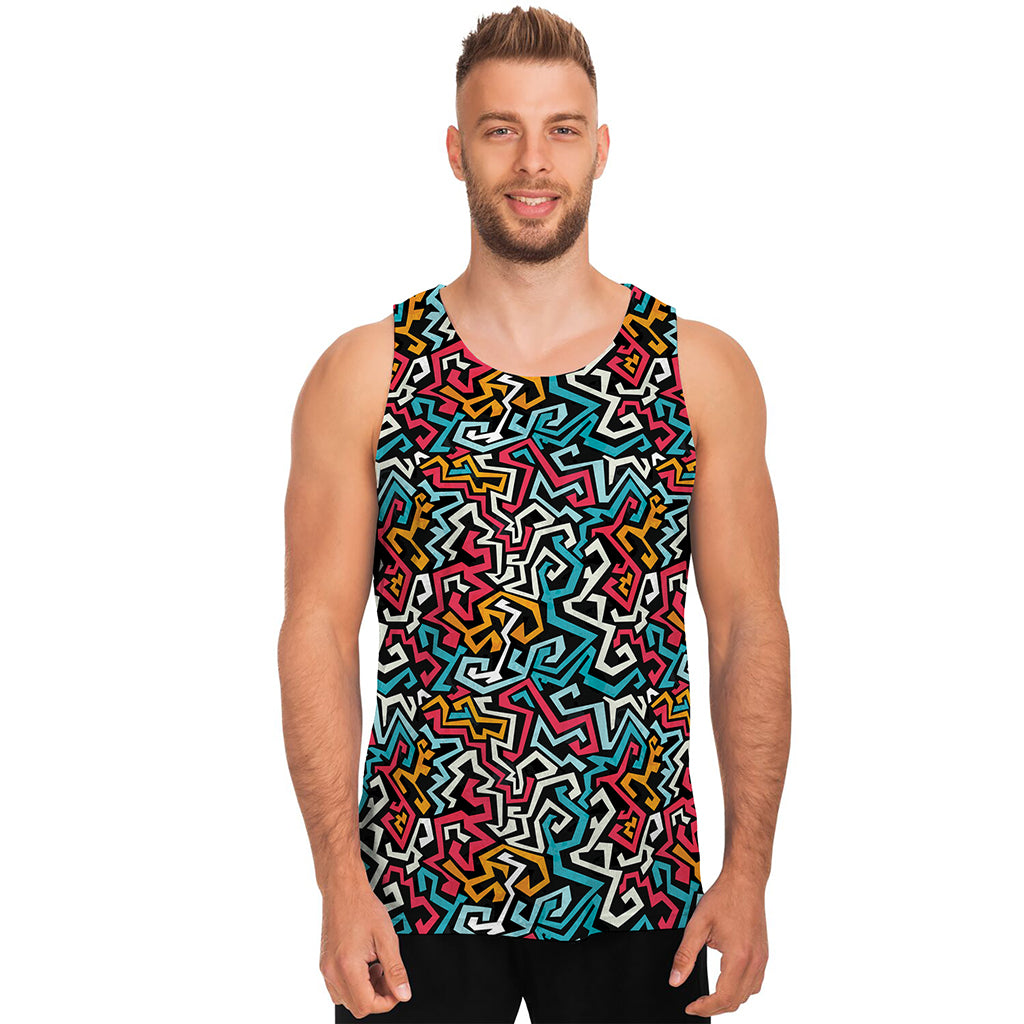 Abstract Funky Pattern Print Men's Tank Top