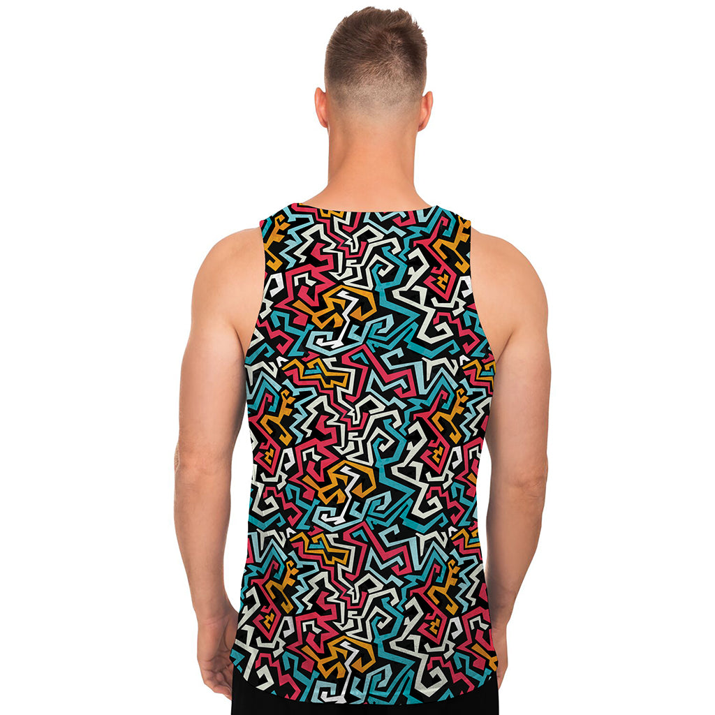 Abstract Funky Pattern Print Men's Tank Top