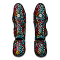 Abstract Funky Pattern Print Muay Thai Shin Guards
