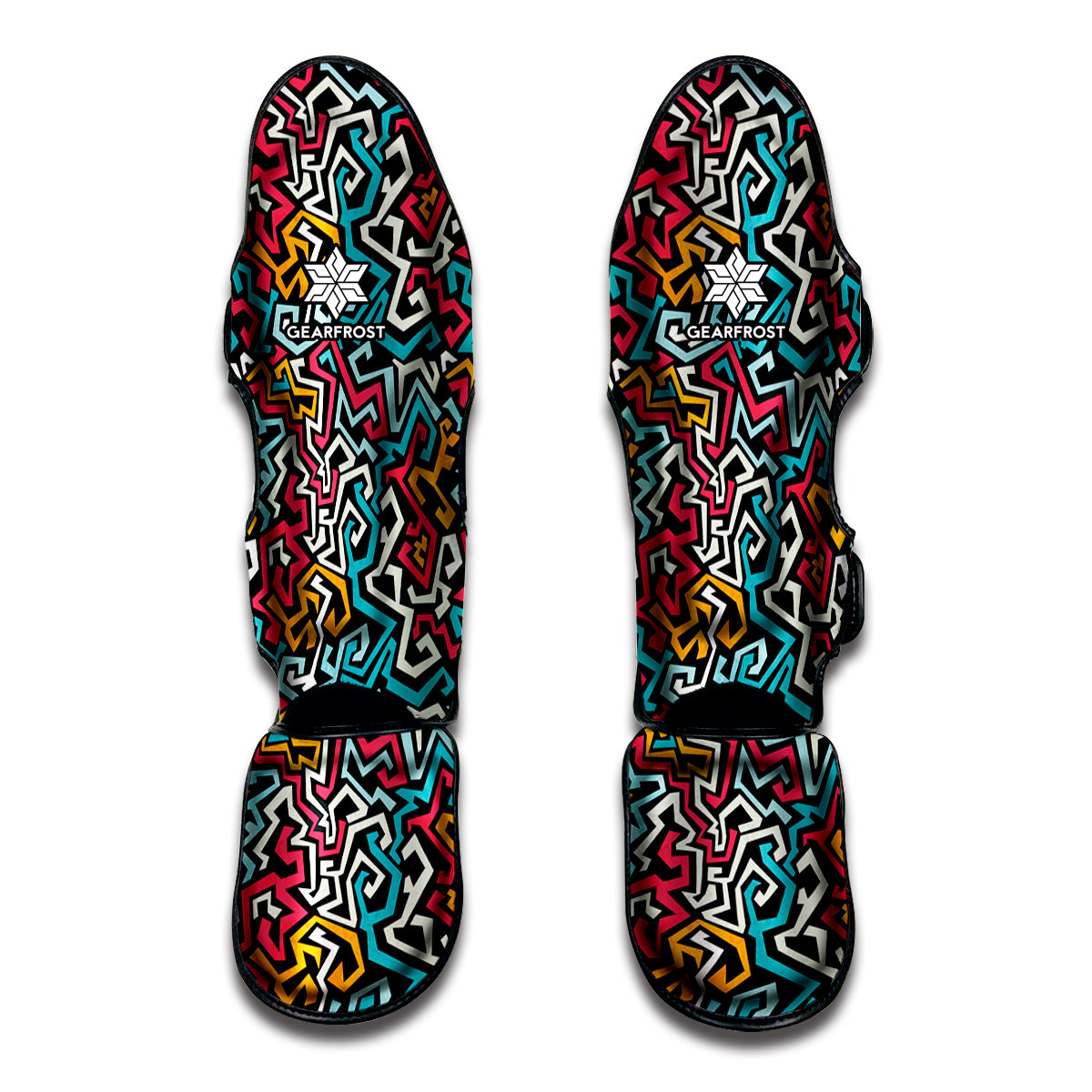 Abstract Funky Pattern Print Muay Thai Shin Guard